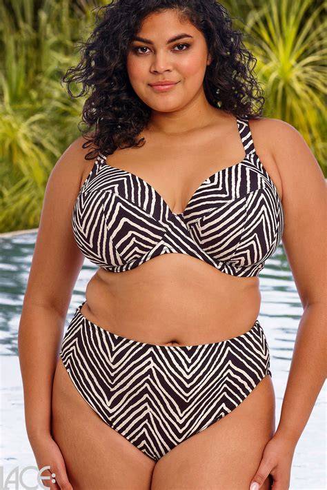 Elomi Swim Fiji Falls Bikini Beha Plunge J N Cup Black Lace Lingerie Nl