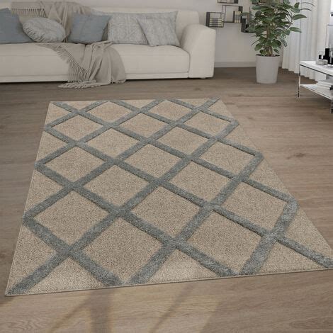 Paco Home Hochflor Teppich Wohnzimmer Shaggy D Optik Ethno Boho