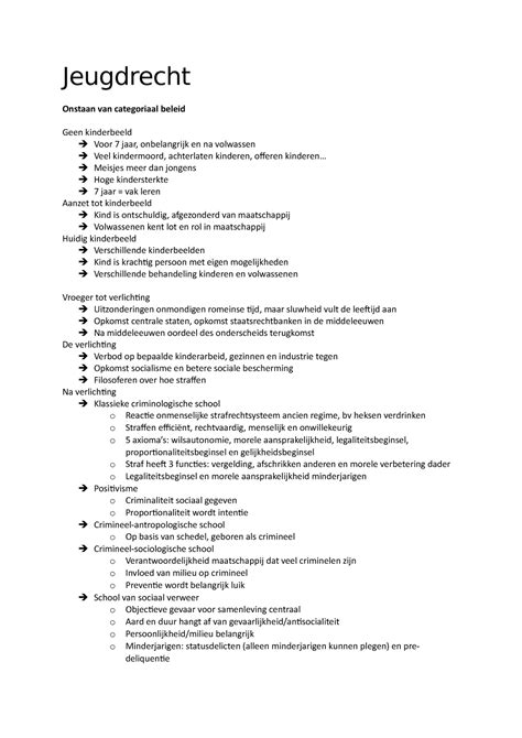 Jeugdrecht Samenvatting Van Jeugdcriminologie Uit Orthopedagogie