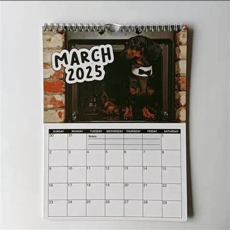 Daily Weekly Monthly Planner 2025 Calendar Cheeky Dachshunds Hangable