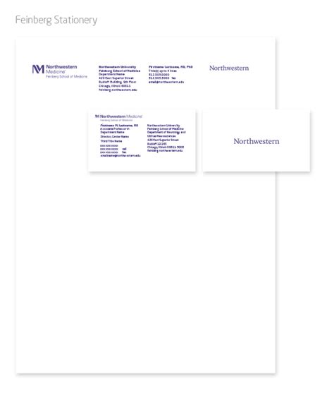 Stationery & Business Cards Office of Communications: Feinberg School ...