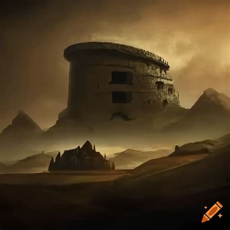 Concept Art Of A Gritty Landscape With Bunker Castles On Craiyon