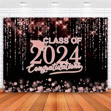 Wolada Pink Graduation Backdrop Rose Gold Graduation