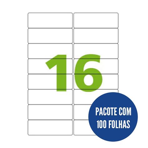 Etiqueta Nº16 100 folhas Colacril Papelaria Barão