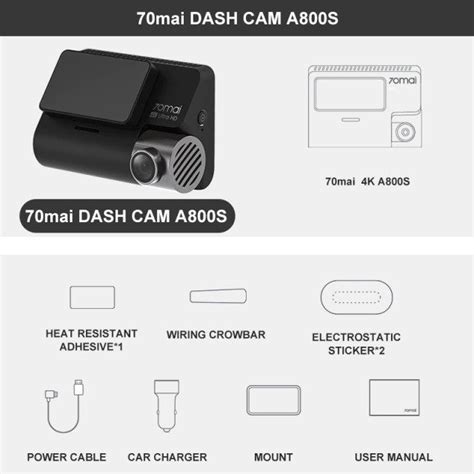 Скидка на видеорегистратор 70mai Smart Dash Cam 4K A800S с GPS