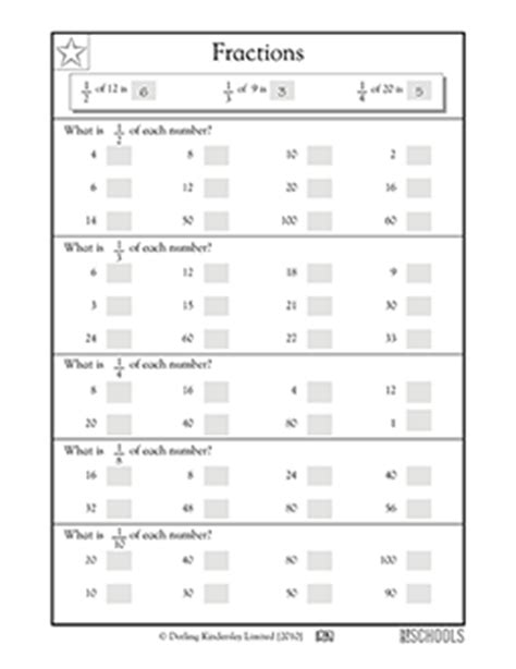 Fractions of whole numbers | 4th grade Math Worksheet | GreatSchools