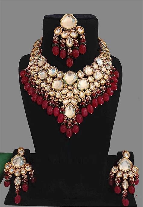 Buy Kundan Choker Necklace Set Online JVD2076 Utsav Fashion