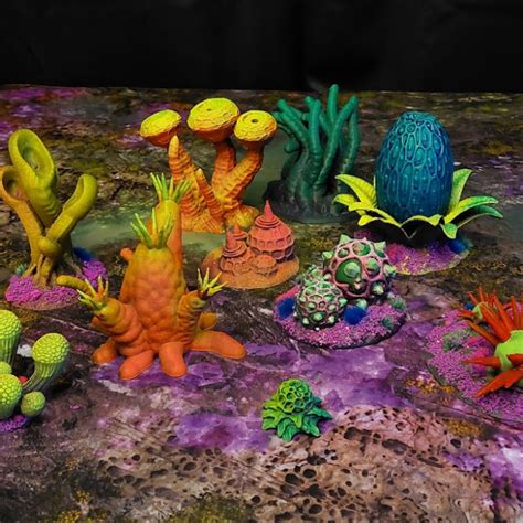 3D Printable Scifi Alien Plants by Corvus Games Terrain