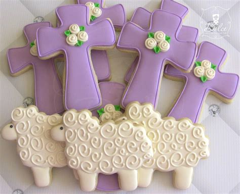 Sheep And Crosses Decorated Sugar Cookies For Easter Galletas