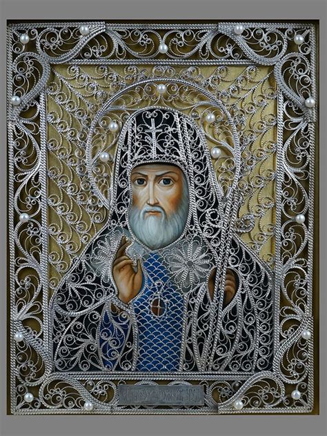 Икона в киоте «Святой Миторфан Епископ Воронежский Чудотворец», дерево ...
