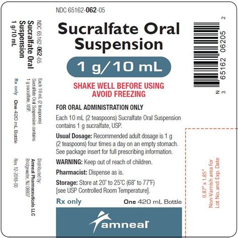 Sucralfate Suspension - FDA prescribing information, side effects and uses