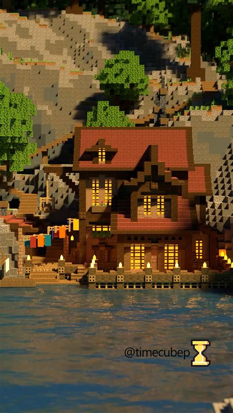 Made this lake house : r/Minecraftbuilds