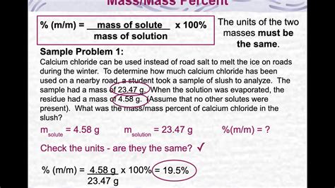 Mass Mass Percent Calculations Youtube