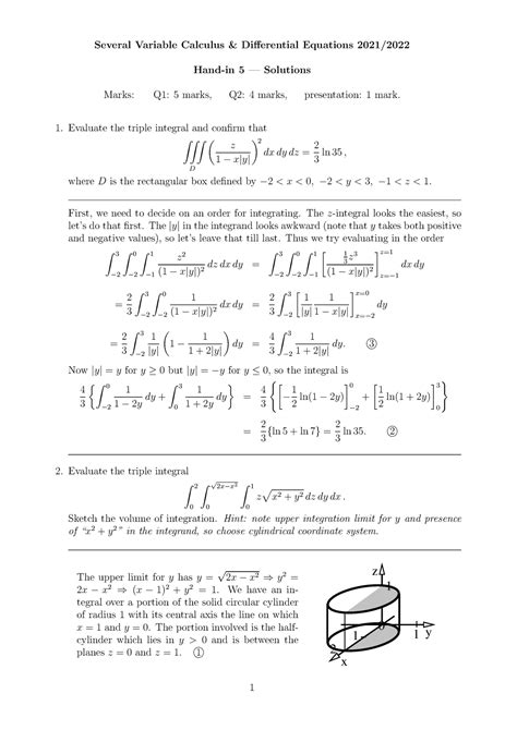 Handin 5 Solutions SVCDE Several Variable Calculus Differential