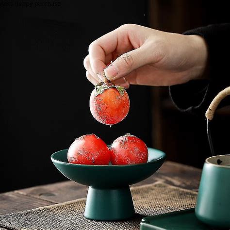 Assiette en céramique ronde Petite assiette de fruits Bol Grands Pieds