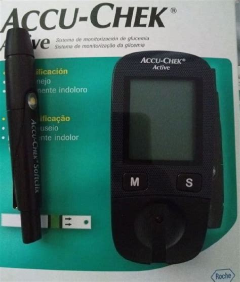 Medidor De Glicose Accu Check Mais Tiras Novas Lancetas Item