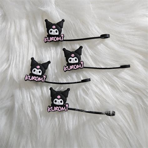 Straw Toppers Kuromi Straw Tips Cover Cap Reusable Silicone Straw