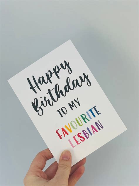 Happy Birthday Favourite Lesbian Birthday Card Rude Card Etsy