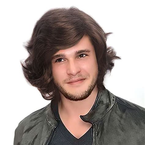 Medisifa Brown Men Wig Short Curly Wigs For Mens Synthetic Layer Hair