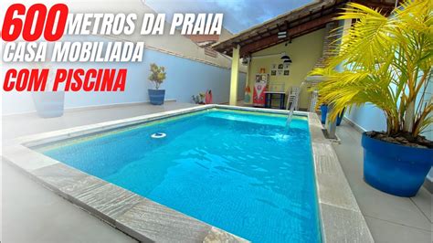 Abaixou Mil Casa Mobiliada Piscina Metros Da Praia A Venda