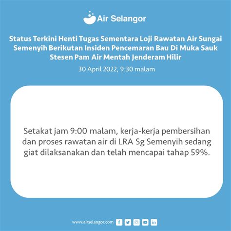 Air Selangor On Twitter Air Selangor Ingin Memaklumkan Status Terkini