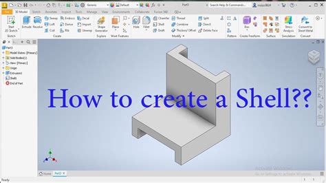 Create A Shell In Autodesk Inventor 2023 Youtube