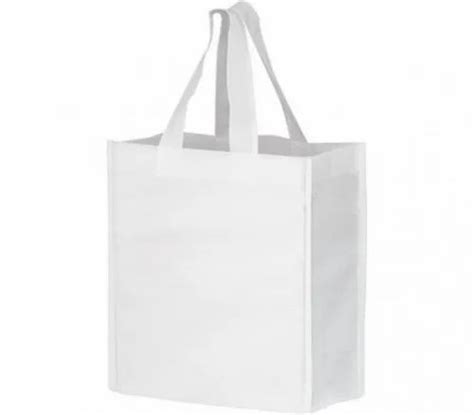 Folding White Loop Handle Non Woven Bag Capacity 5 Kg Bag Size