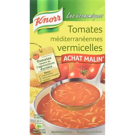 Knorr Soupe les Économiques Tomates Méditerranéennes Vermicelles 1 L