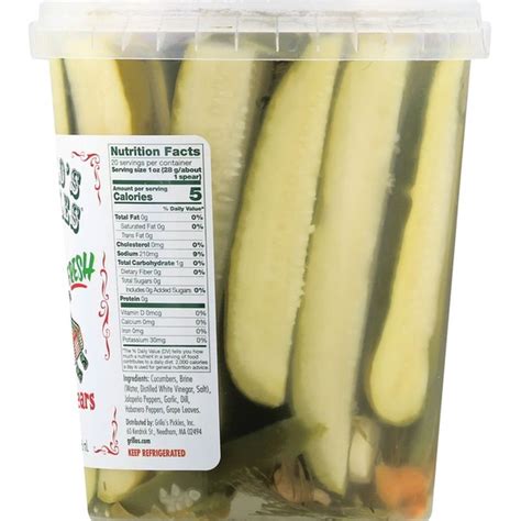 Grillo S Pickles Pickle Spears Fresh Classic Dill Hot Oz