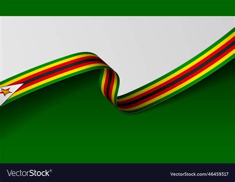 Zimbabwe Ribbon Flag Background Royalty Free Vector Image