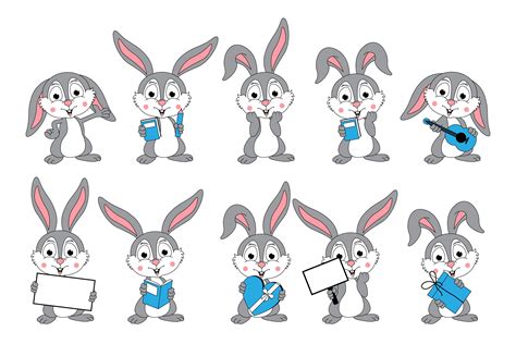 Cute Rabbit Animal Cartoon Illustration Graphic By Cacingtanahdesign