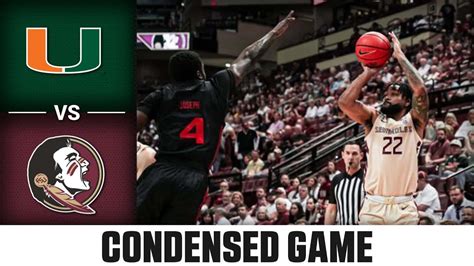 Miami Vs Florida State Condensed Game 2023 24 ACC Mens Basketball