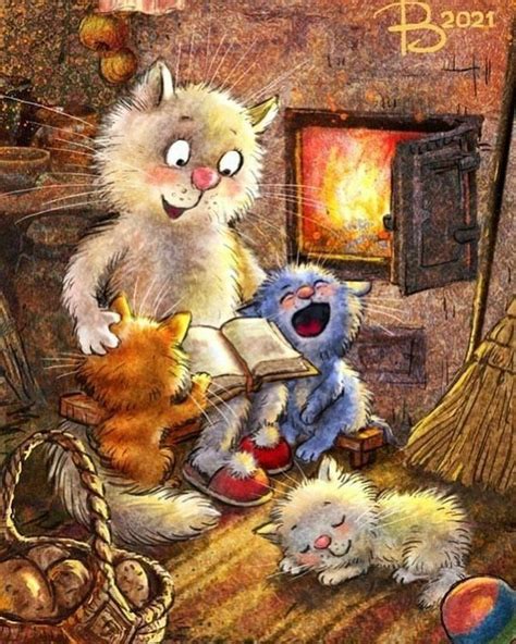 Pin by Nadia on Синие коты Рины Зенюк | Blue cats, Cats illustration ...