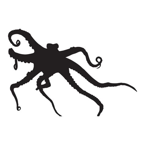 silhouette of octopus, vector white background 11142599 Vector Art at ...