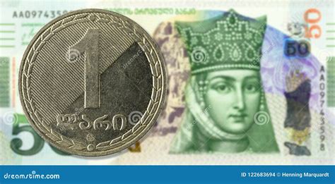 1 Georgian Lari Coin Against 50 Georgian Lari Bank Stock Photo - Image of lari, banking: 122683694