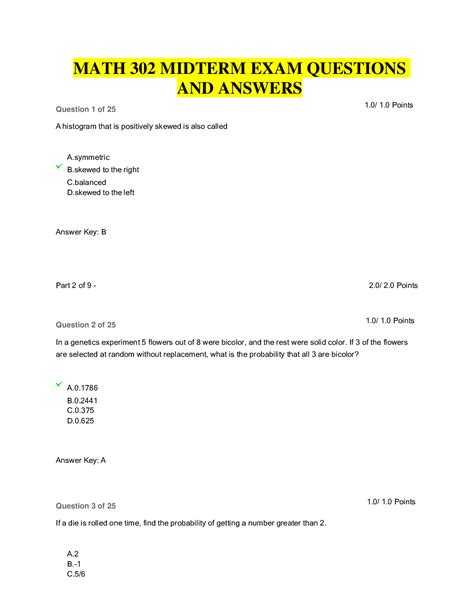 Math Midterm Exam Questions And Answers Browsegrades