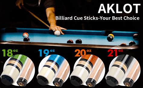 AKLOT Pool Cues Set Of 4 Pool 58 Cue Sticks Canadian Maple Wood Cue