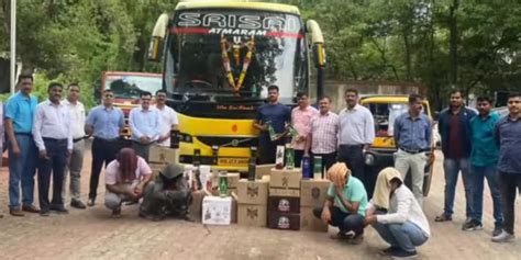 Pune State Excise Department Seizes Foreign Liquor Bottles Being