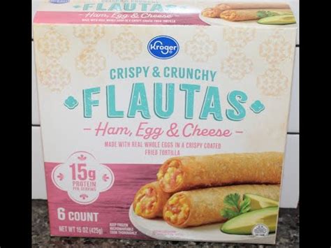 Kroger Crispy Crunchy Flautas Ham Egg Cheese Review Youtube