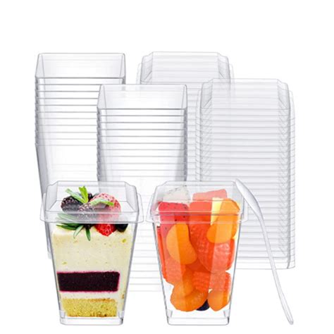 Nh Custom Clear Disposable Plastic Ps Dessert Cup With Lid Oz