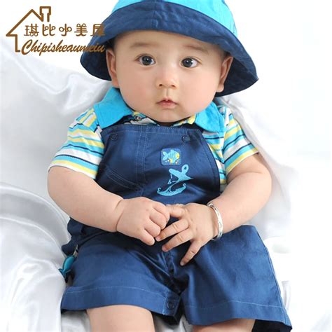 Baby clothes baby boy summer clothes suspenders set newborn 0 1 year ...