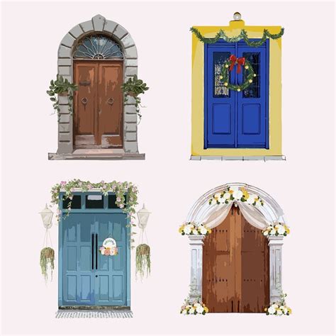 Festive Decorated Doors Clipart Home Psd Rawpixel