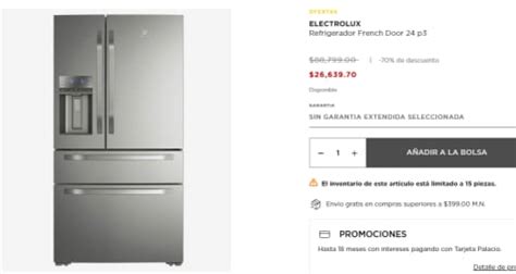 Refrigerador Electrolux Por En El Palacio Del Hierro