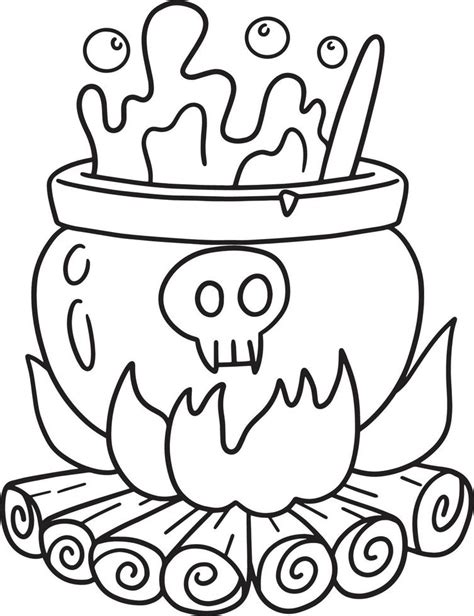 chaudron halloween isolé coloriage 8209075 Art vectoriel chez Vecteezy