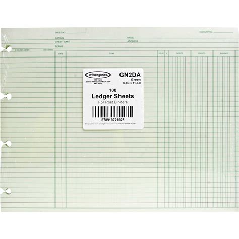 Wilson Jones WLJGN2D Balance Ledger Paper 100 Pack Walmart