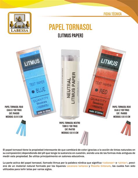 PAPEL TORNASOL NEUTRO TUBO CON 100 TIRAS PAPEL TORNASOL