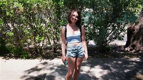 Brunette Fucks With A Stranger In The Car And Jerks Him Off With Both Hands