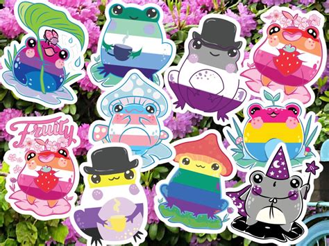 Pride Lgbt Frogs Stickers Lgbtq Flag Frog Cute Gay Pride Sticker Decal Vinyl Stickers Bubble