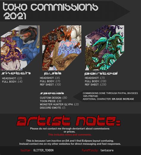 2021 Commission Sheet By Glitter Tendon On Deviantart