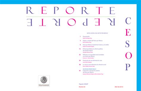 Reporte CESOP No 63 NOTAS ACERCA DEL PACTO POR MEXICO